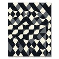 Monochrome Modern Abstract Geometric Diamond Rug