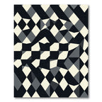 Monochrome Modern Abstract Geometric Diamond Rug