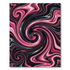 Vibrant Hot Pink Dark Abstract Swirl Rug