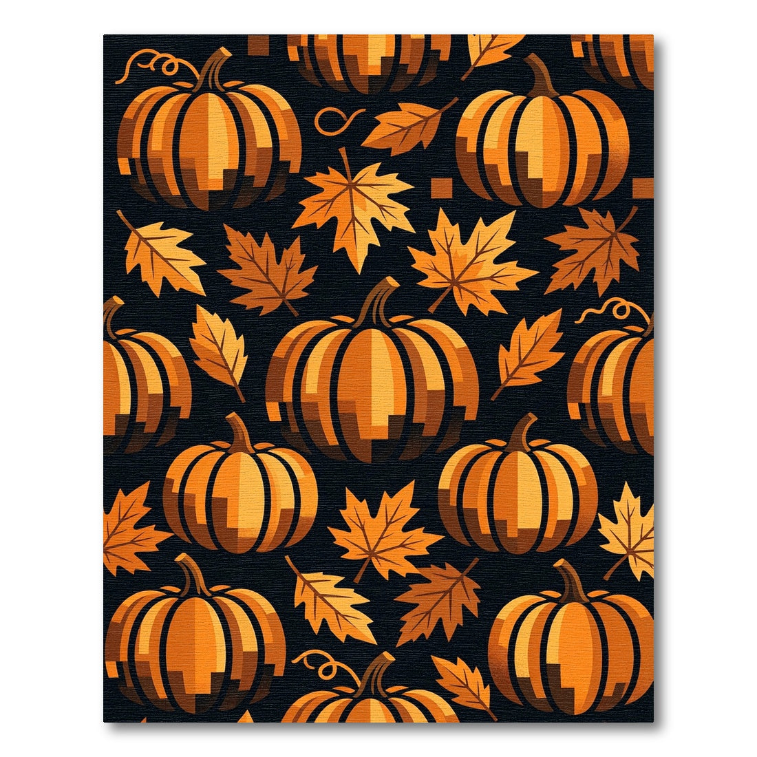 Autumn Harvest Pumpkin and Maple Leaf Rug