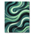 Modern Emerald Teal Abstract Wave Rug