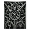 Monochromatic Gothic Architectural Stone Medallion Rug