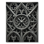 Monochromatic Gothic Architectural Stone Medallion Rug