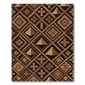 Golden Ancient Geometric Pyramid Tile Rug