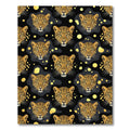 Golden Leopard Head Ink Blot Rug