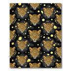 Golden Leopard Head Ink Blot Rug
