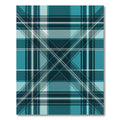 Oceanic Teal Plaid Lines Rug