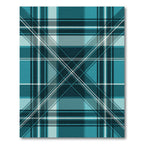 Oceanic Teal Plaid Lines Rug