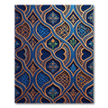 Ornate Gold and Navy Scrolling Filigree Rug