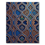 Ornate Gold and Navy Scrolling Filigree Rug