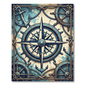 Nautical Spoke Compass Wheel Anchor Rug