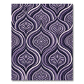 Elegant Amethyst Damask Swirl Waves Rug