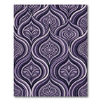 Elegant Amethyst Damask Swirl Waves Rug