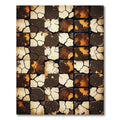 Textured Ochre Cracked Earth Geometric Checkerboard Rug