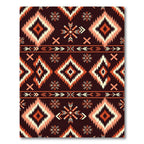 Earthy Orange Tribal Geometric Diamond Rug