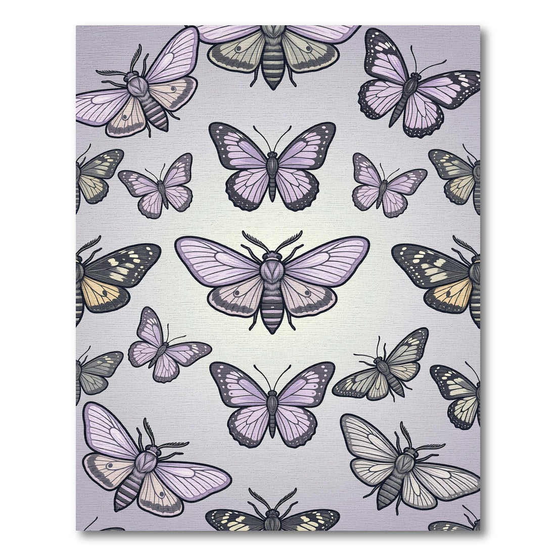Ethereal Lavender Butterfly Moth Meadow Rug