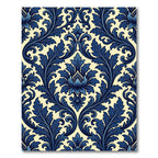 Deep Blue Opulent Scrollwork Imagery Rug