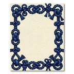 Deep Blue Nautical Knot Border Rug