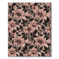 Blush Pink Botanical Floral Art Rug