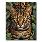 Golden Ocelot Jungle Chain Portrait Rug