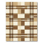 Earthy Brown Plaid Checkered Rug