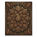 Ornate Gold Paisley Floral Medallion Rug