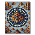 Aztec Golden Pyramid Geometric Solar Rug