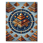 Aztec Golden Pyramid Geometric Solar Rug