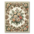 Antique Cream Floral Garland Artwork Rug