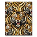 Fierce Tiger Face Golden Swirl Rug
