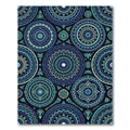 Tribal Navy and Teal Mandala Circles Rug