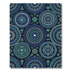 Tribal Navy and Teal Mandala Circles Rug