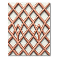 Copper Geometric Lattice Interwoven Lines Rug