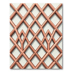 Copper Geometric Lattice Interwoven Lines Rug