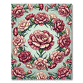 Elegant Pink Carnation Floral Wreath Rug