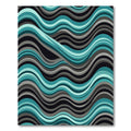 Teal and Grey Flowing Abstract Waves Rug