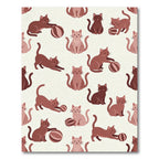 Playful Cats With Balls Pattern Rug