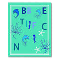 Blue Dolphin Alphabet Rug