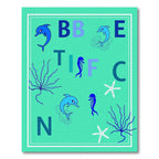 Blue Dolphin Alphabet Rug
