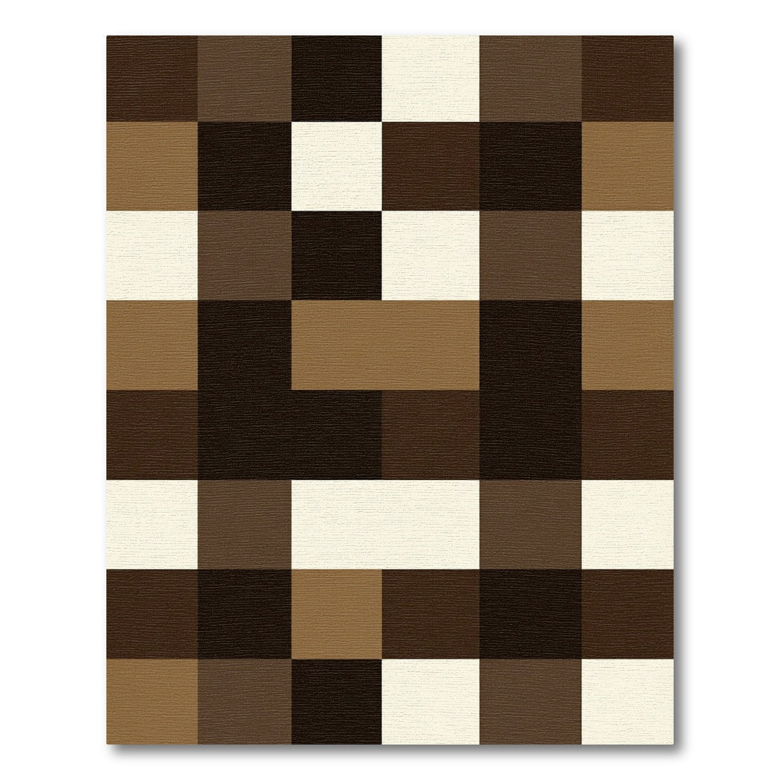 Brown Cream CheckerboardSquares Rug