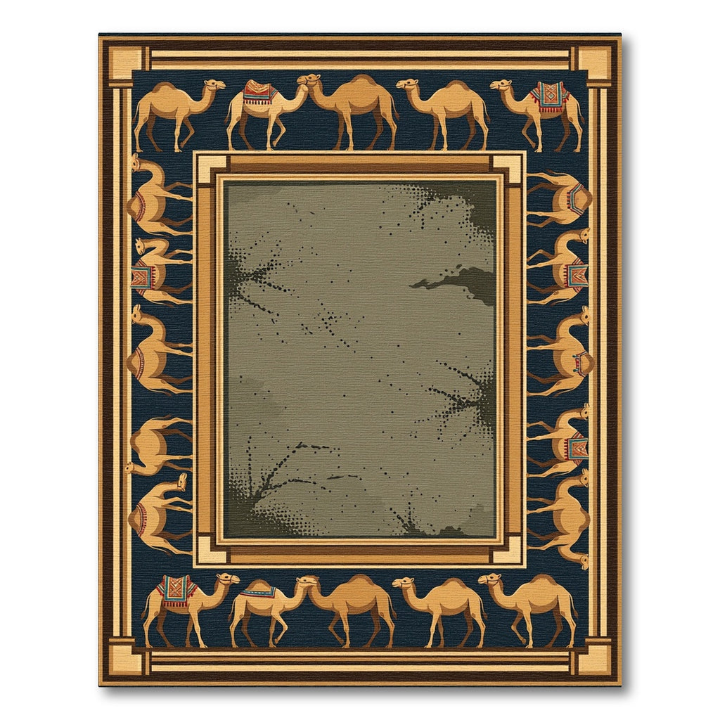 Caravan Camel Desert Border Rug