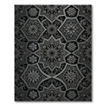 Ornate Black and Silver Floral Medallions Rug