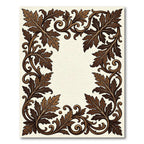 Elegant Bronze Acanthus Scroll Border Rug