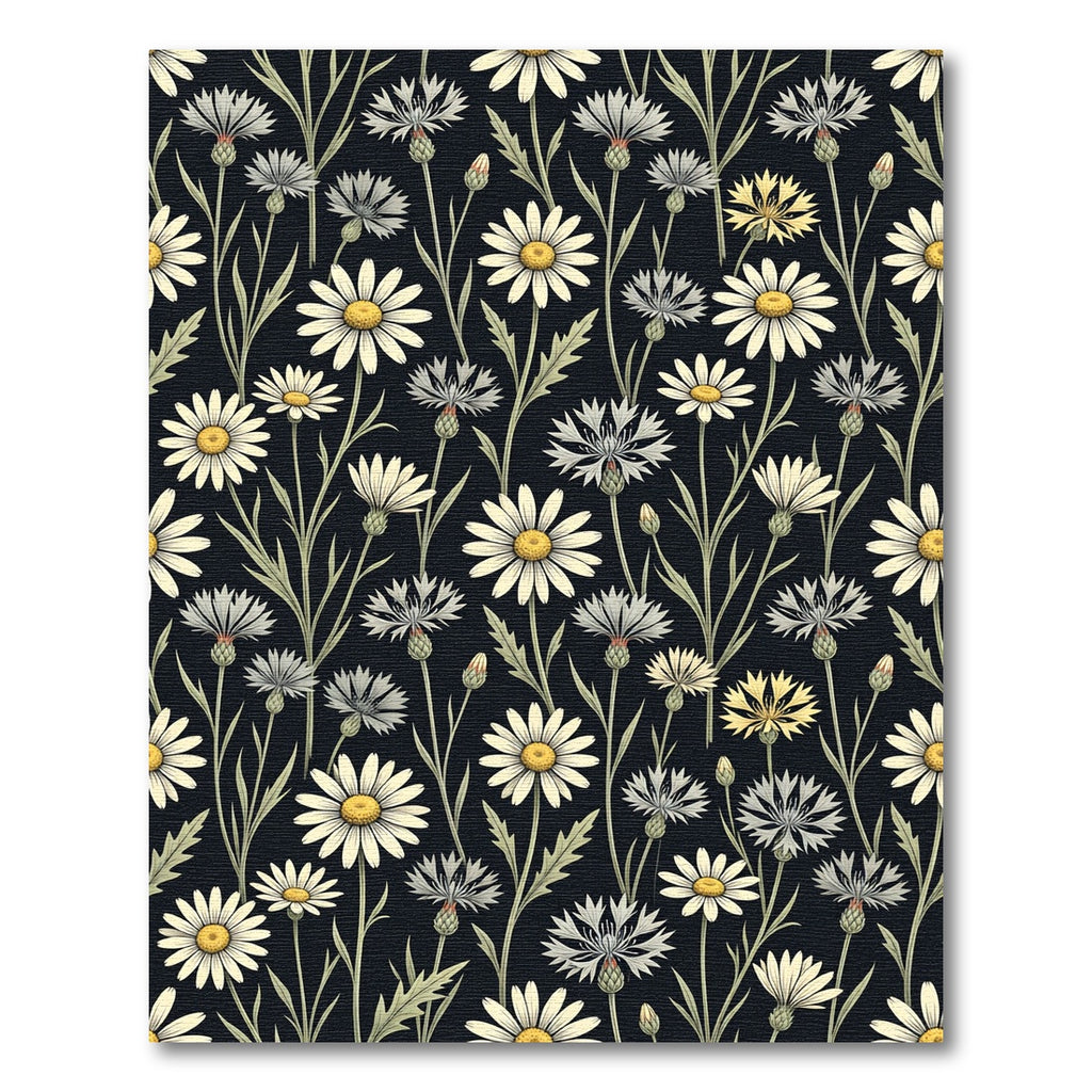 Botanical Daisy And Cornflower Meadow Rug