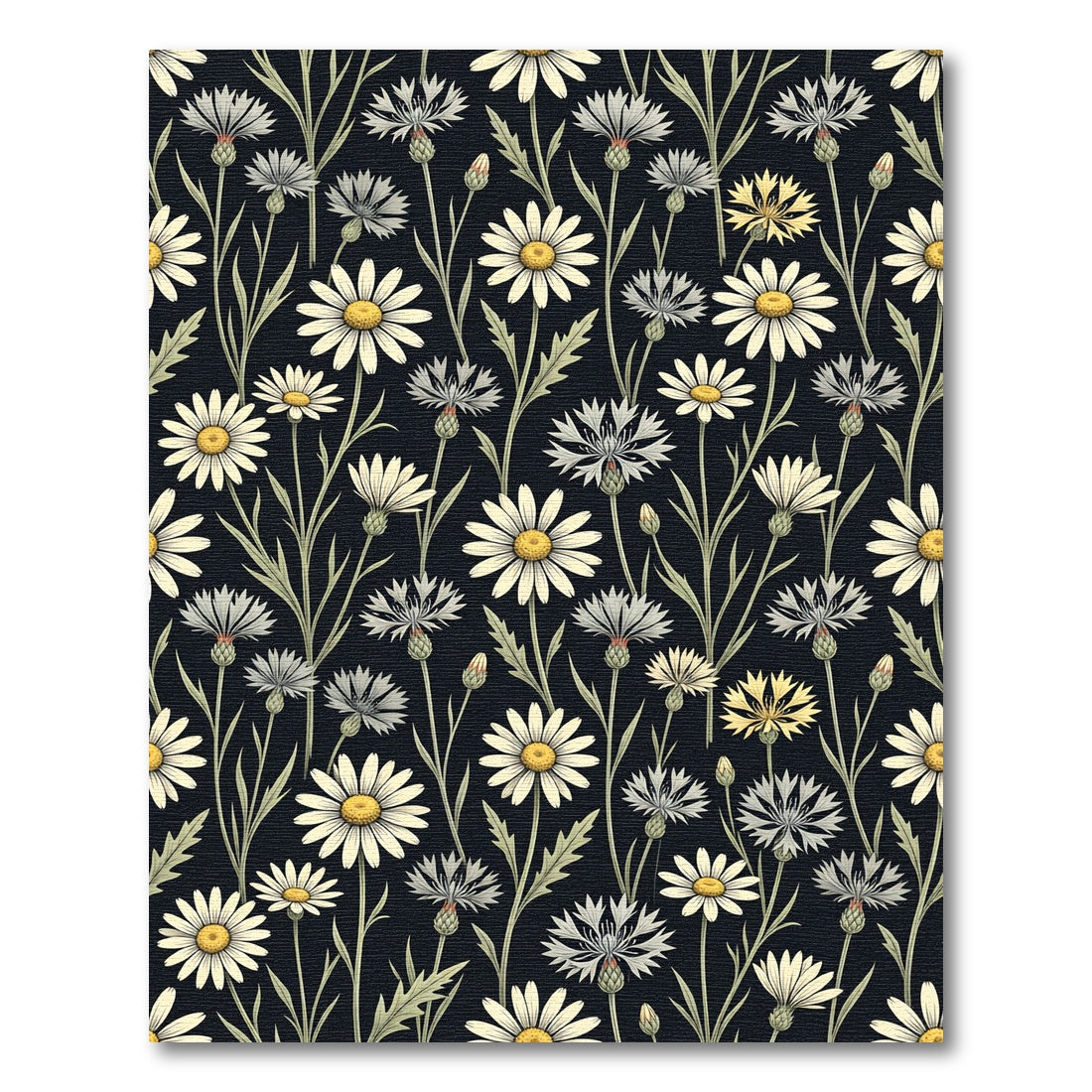 Botanical Daisy And Cornflower Meadow Rug
