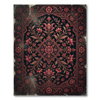Dark Crimson Floral Medallion Tapestry Rug