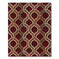 Ornate Burgundy and Gold Interlocking Medallions Rug