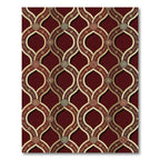 Ornate Burgundy and Gold Interlocking Medallions Rug