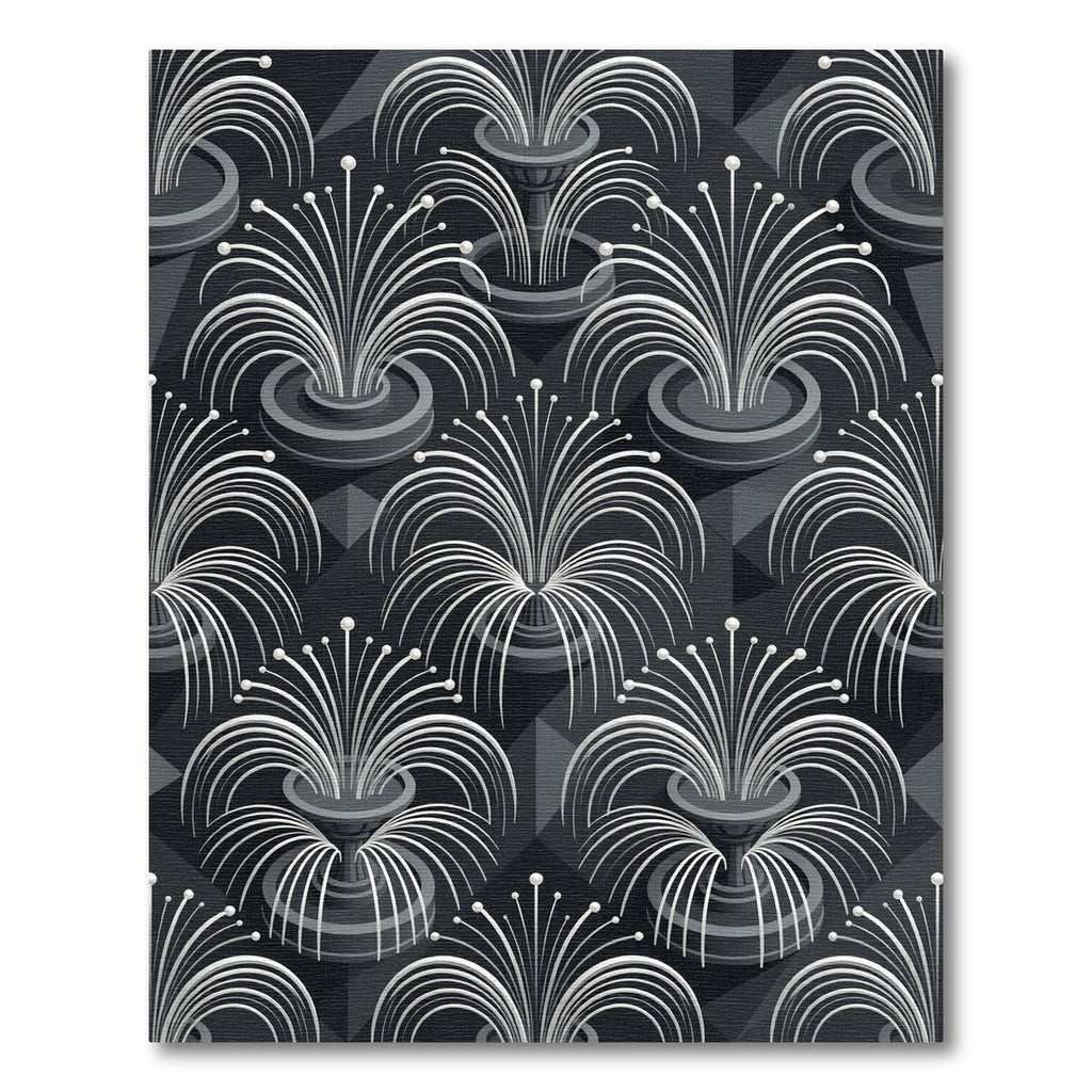Gray Fountain Art Deco Rug