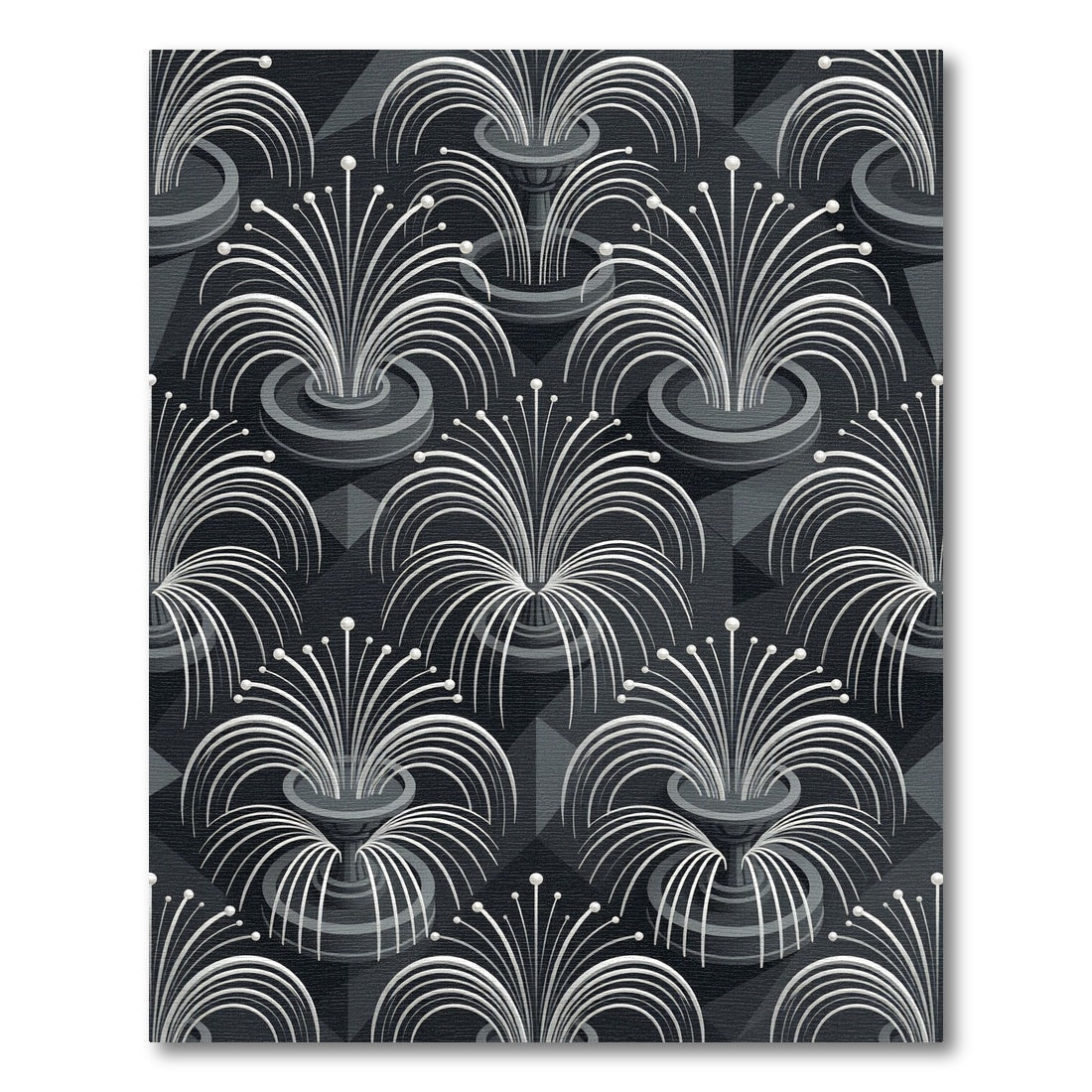 Gray Fountain Art Deco Rug